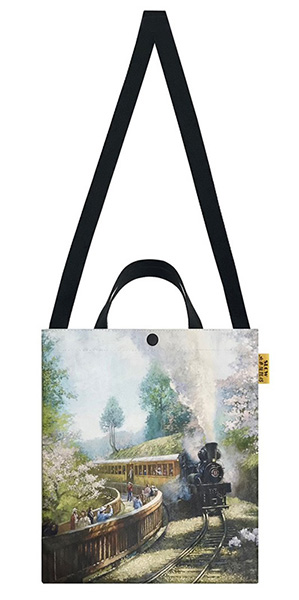 Alishan Forest Railway with Cherry Blossoms_Tote bag 阿里山櫻花鐵道_側背袋